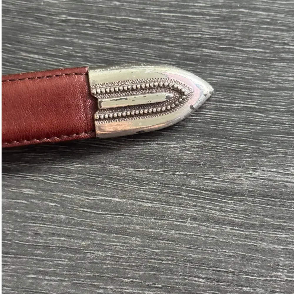Onyx By Brighton Brown Braided Leather Golf Belt Silver Tone Hardware
